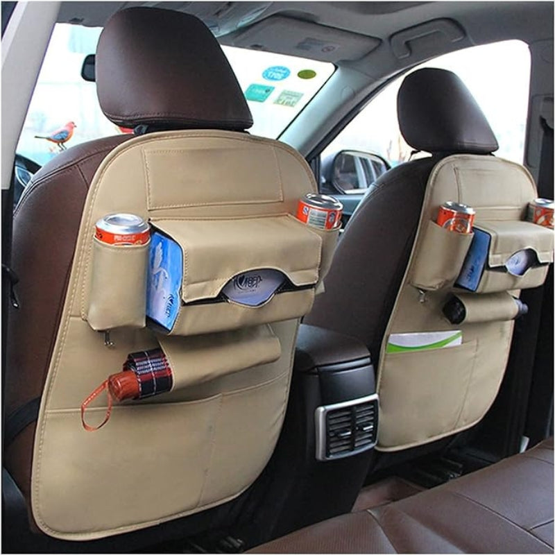 Car Seat Back Organizer Foldable Table Tray Bag