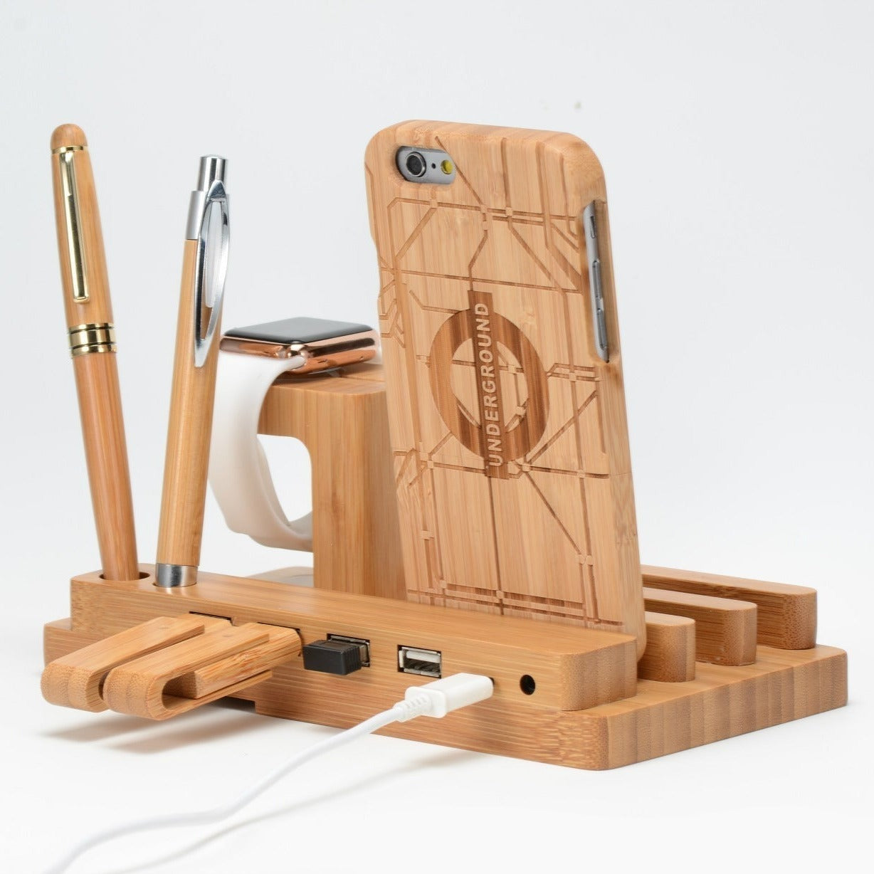 Wooden charging dock